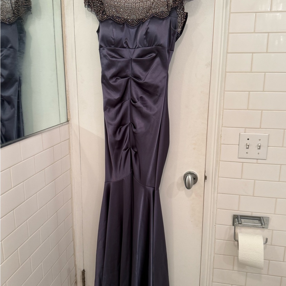 Xscape Lavender Satin Dress